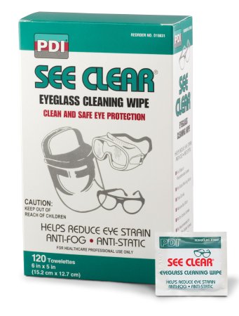 Pdi See Clear Eye Glass Cleaning Wipes 120 Per Box