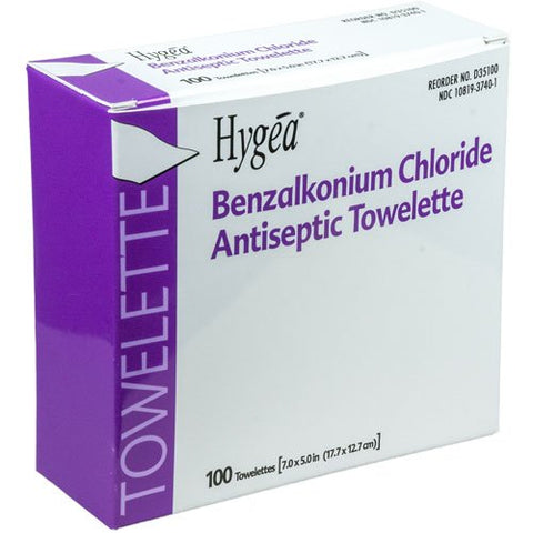 Towelette Moisturizer Hygea Bzk 100Ea/Bx 20Bx/Cs