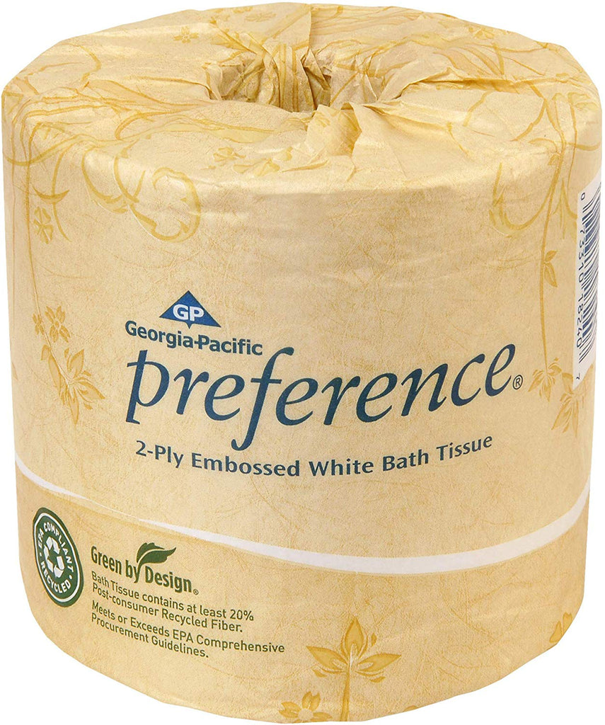 GP Pref. 18280/01 2-Ply Embossed Bathroom Tissue, White 4x4  (Case of 80 Roll)
