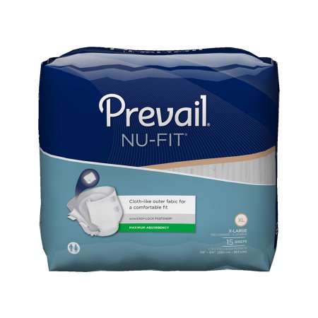 Incontinent Brief Prevail Tab Closure X-Large Disposable Moderate Abs, CS/60