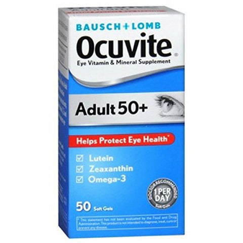 Bausch & Lomb Ocuvite Adult 50+ Eye Vitamin & Mineral Softgels 50 ea ( Pack of 3)