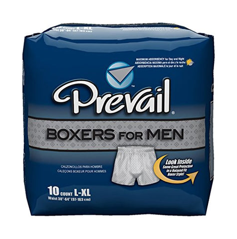 Prevail® Boxers for Men - Case/40 (large/x-large 38" - 64")