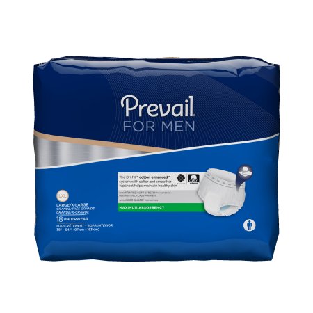 Prevail Maximum Absorbency Incontinence Underwear for Men, Small/Medium, CS/72
