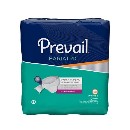 Prevail® Bariatric Briefs - (Up to 100"), Pack of 10