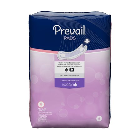 Prevail Ultimate Absorbency Pads, Regular, CS/132