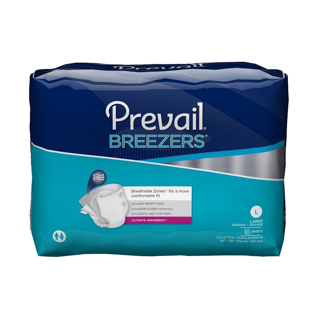 MCK78313101 - Adult Incontinent Brief Prevail Tab Closure Large Disposable Heavy Absorbency, PK/18
