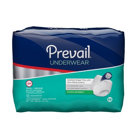 Prevail Maximum Absorbency Underwear, Small/Medium, Pack/18