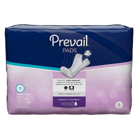 Prevail Overnight Absorbency Incontinence Bladder Control Pads, 30-Count
