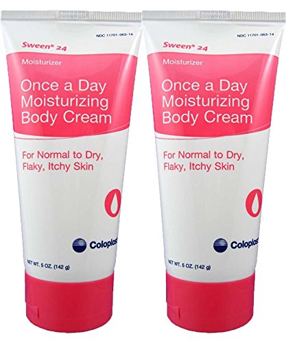 Coloplast Sween 24 Once a Day Moisturizing Body Cream For Normal, Dry, Flaky and Itchy Skin (2) 5oz Tubes