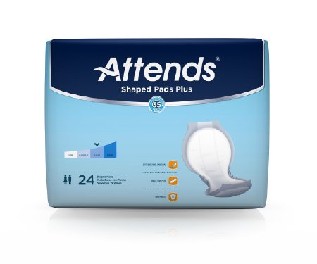 Attends Shaped Pads, Attends Shaped Pads Super - SPS, (1 CASE, 72 EACH)