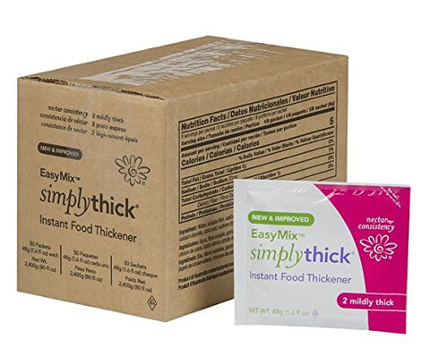SimplyThick Easy Mix Gel Thickener- 48g Bulk Packets- 50 Ct