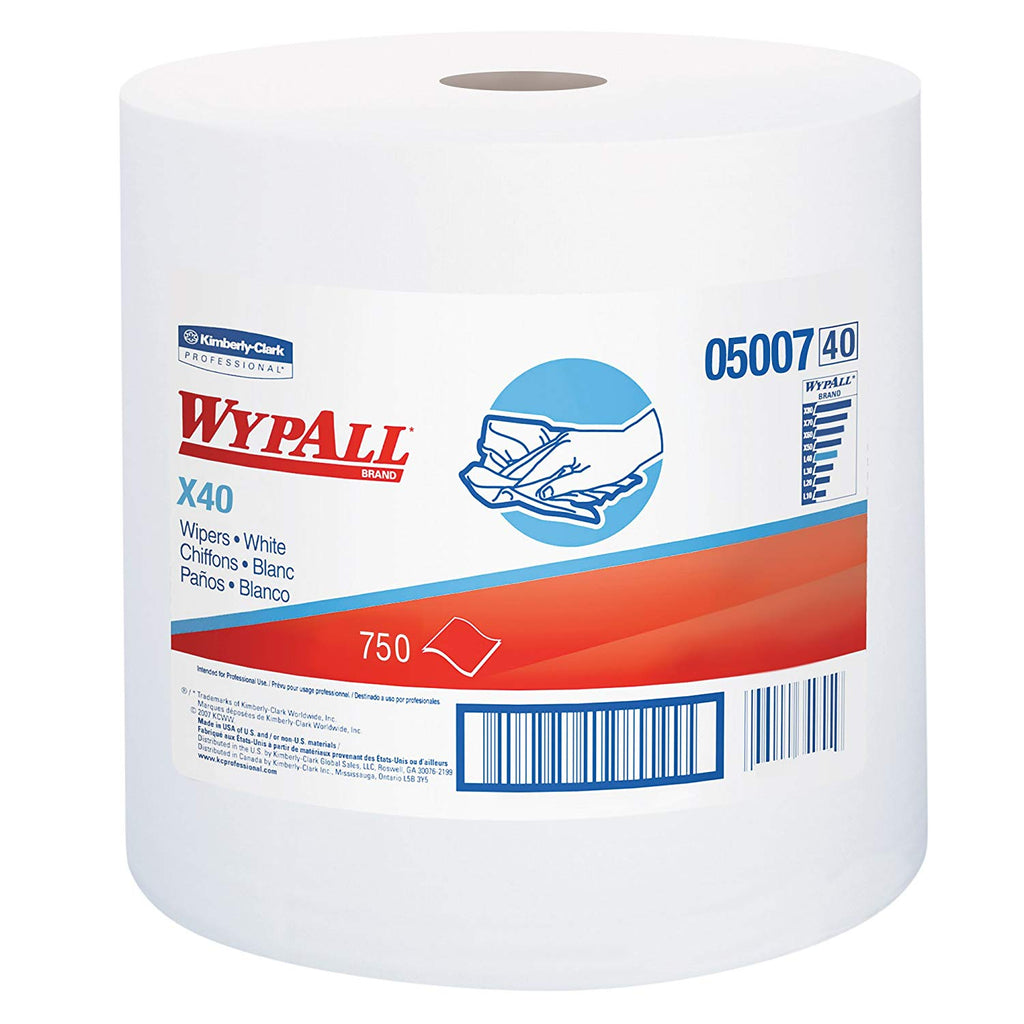 Wypall L40 DRC Wipers, 13-25/64" Length x 12-1/2" Width, White (Case of 750)