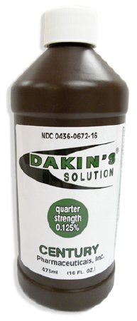 Dakin's Solution-Quarter Strength 304360672168 Sodium Hypochlorite 0.125 % Wound Therapy for Acute and Chronic Wounds