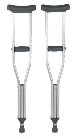 McKesson Push-Button Youth Aluminum Crutches with Wing Nut Hand Adjustments - 1 Pair / Each - 40183801
