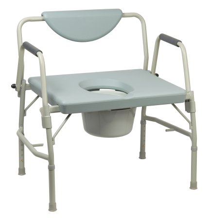 McKesson Drive Commode Chair Drop Arm Steel Frame Padded Back 17.5 to 22 Inch