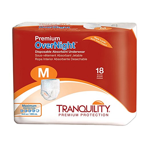 Tranquility 2115 Premium OverNight Pull-On Diapers Size Medium Pk/18