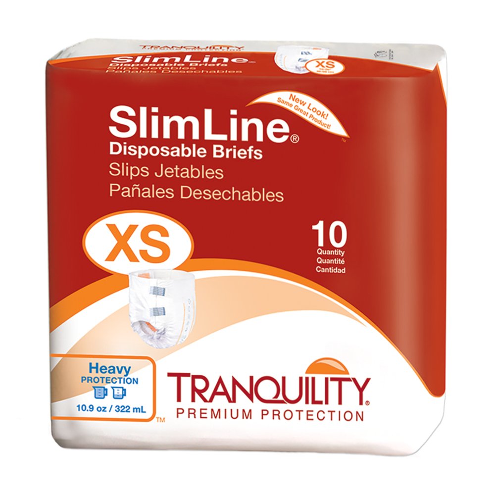 Tranquility Slimline Disposable Brief 10.9 fluid oz./X-Small/Qty 10