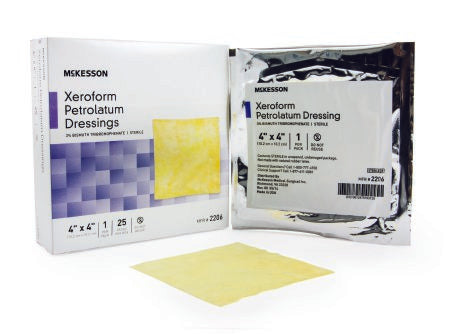 McKesson XEROFORM Petrolatum Gauze Dressing Patch Sterile 4"X4" 25 Each / box