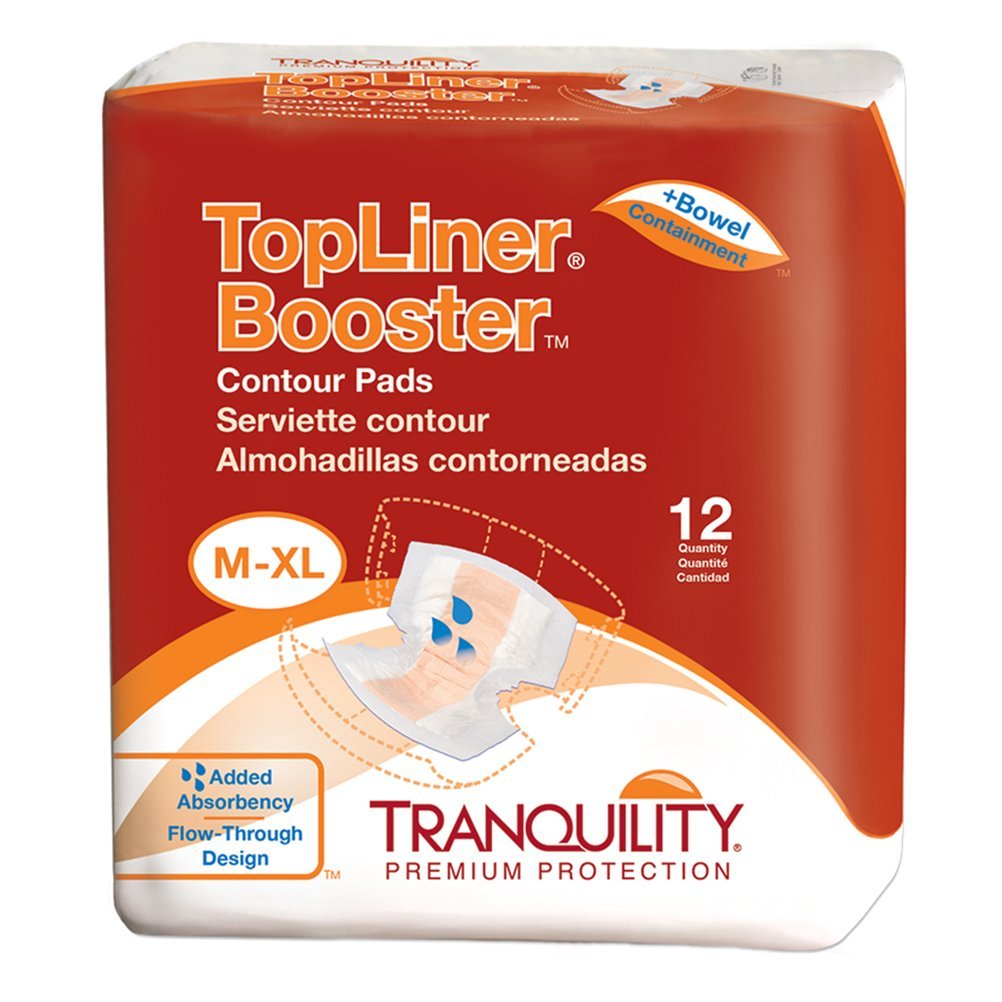 Tranquility 3096 TopLiner Booster Contour Pad Large Diaper Pack of 12