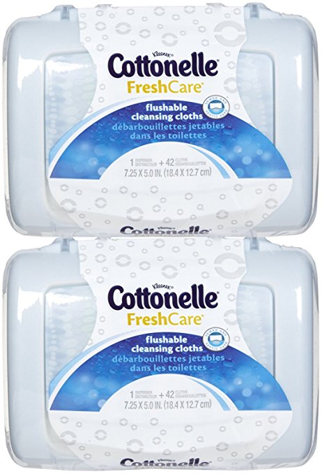 Cottonelle Fresh Care Flushable Moist Wipes Tub, 42ct, 2pk
