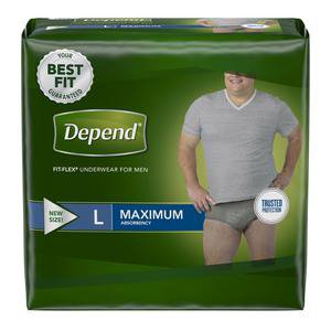 Depend Underwear for Men, Maximum, Large, Pack/17