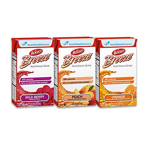 Boost Breeze, Variety Case, Orange, Peach and Wild Berry, 8-Ounce Boxes (Pack of 27)