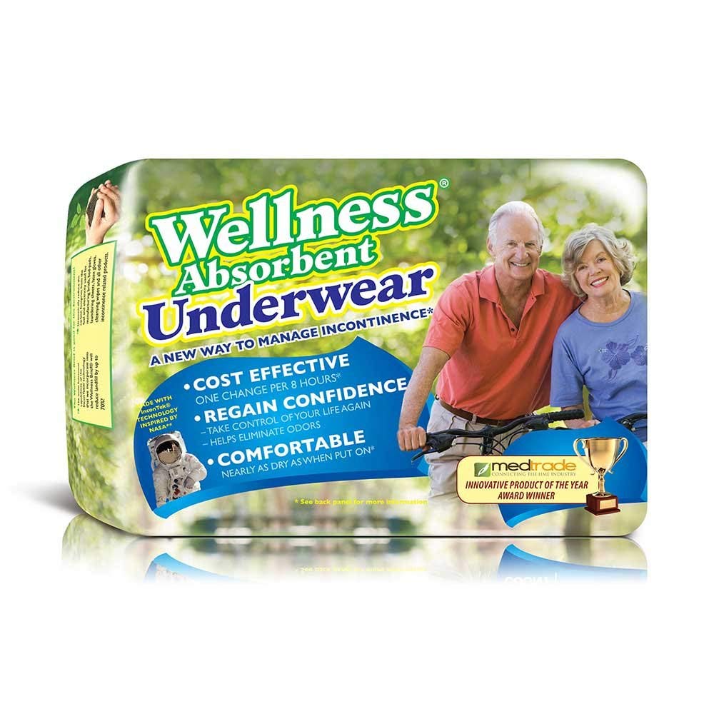 Wellness Absorbent Underwear - New Way To Manage Incontinence, Size Large, PK/16