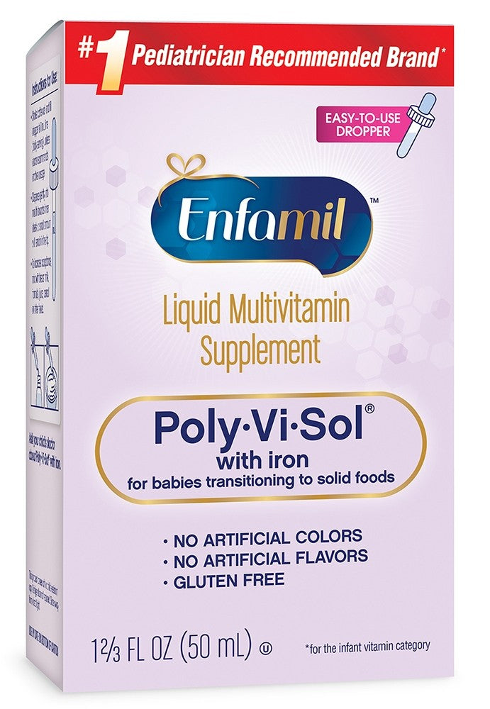 Enfamil Poly-Vi-Sol Multivitamin Supplement Drops with Iron 50 mL, 1 Bottle