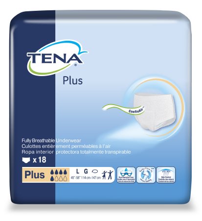 Tena Plus Protective Underwear ( UNDERWEAR, PROTECTIVE, EXTRA, TENA ) 64 Each / Case
