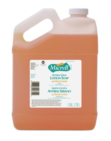 GOJO MICRELL Antibacterial Lotion Soap, Pleasant Citrus Scent, Liquid, 1gal Bottle, 4/CS