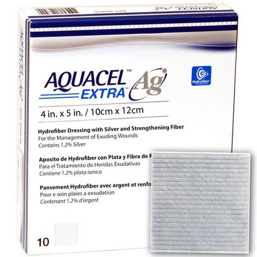 New and Improved AQUACEL AG EXTRA 4" x 5" (Box of 10 dressings)