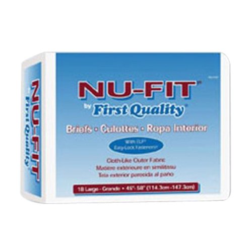 First Quality NU-014/1 Prevail Nu-Fit Brief, X-Large 59-64" -Pack of 15
