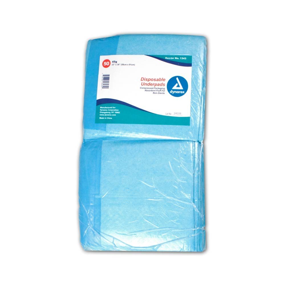 Blue Disposable Underpads (Chux), Large Size 23 X 36, Case/100 2 Bags of 50