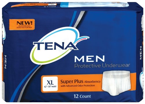 Tena Absorbency Men Protective Underwear 44" - 64", Large, Sterile, Latex Free - 56 briefs to a case