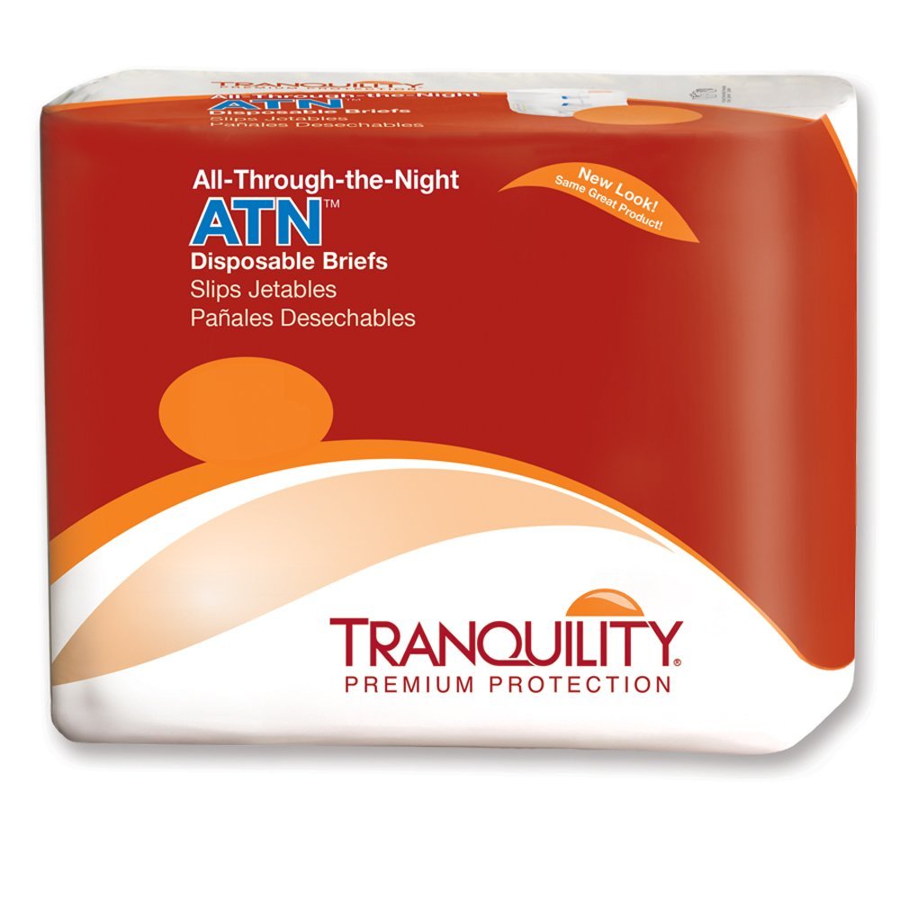 Tranquility® Atn (All-Through-The-Night) Disposable Brief L/45 to 58 inches/33 fluid oz./Case of 96