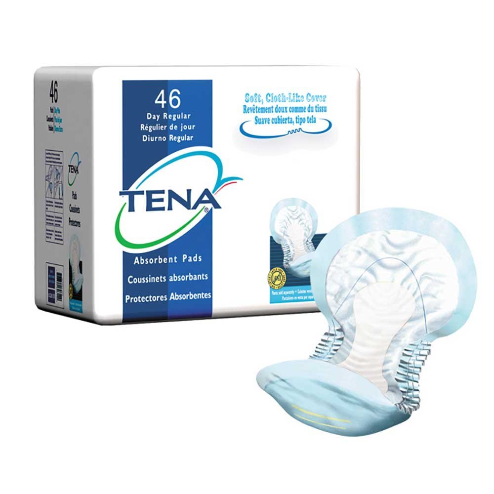 SCA 62418 Tena Day-Regular Pads (Blue), Case/92 (2 bags of 46)