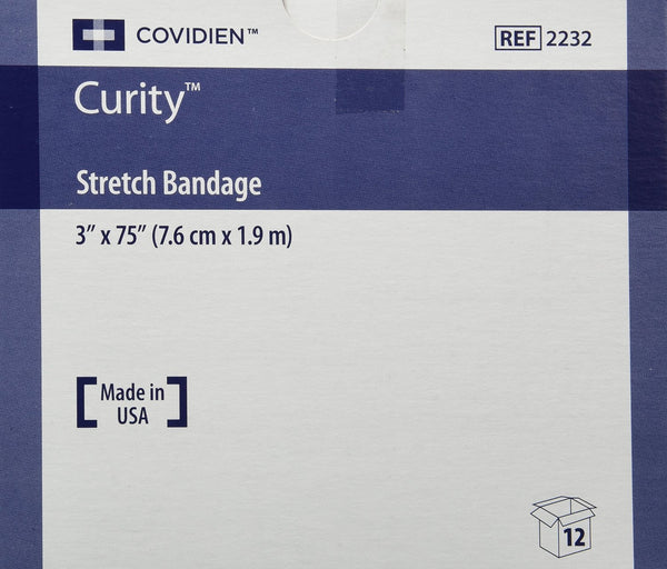 Covidien Curity Gauze Roll Bandage Sterle 3in x 75in ( 7.6cm x 1.9m ), 12 / box