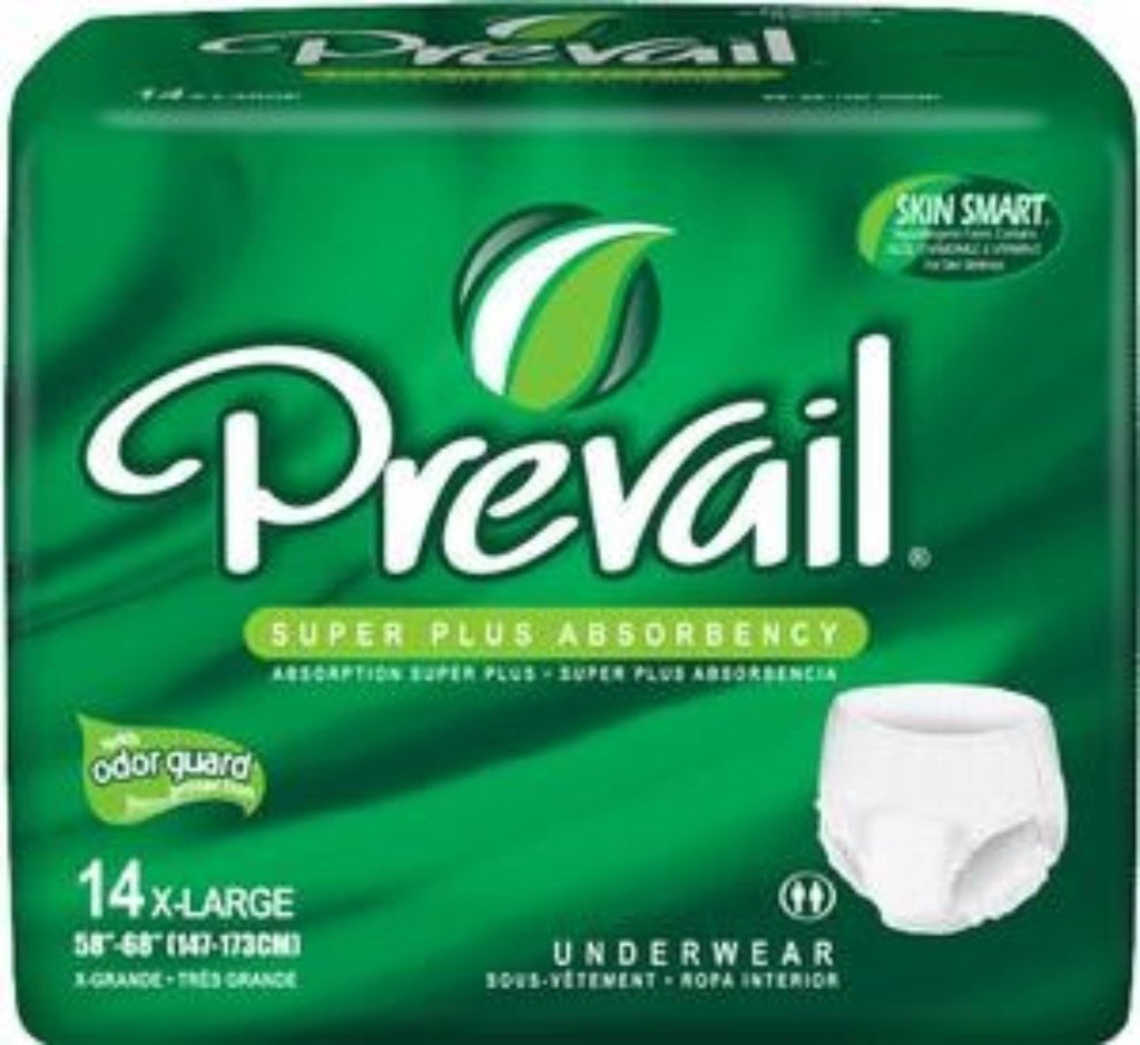 Prevail Super Absorbent Protective Underwear, Xlarge 58-68, 56 count