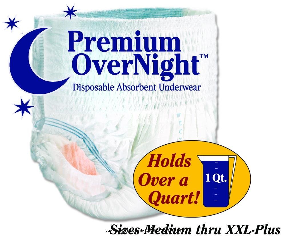 Tranquility Premium OverNight Disposable Absorbent Underwear, 2XL, Pack of 12