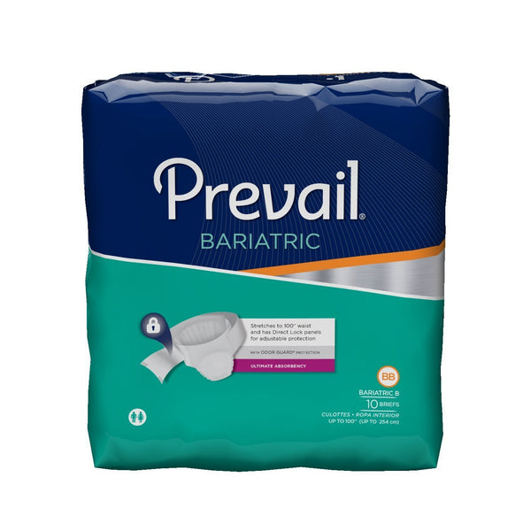 Prevail Bariatric Brief Size B Up to 100" (Case of 40)