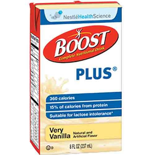 Nestle Oral Supplement Boost Plus Very Vanilla 8 oz, 27/CS