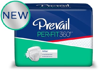 Incontinent Brief Prevail Per-Fit360 Tab Closure Large Disposable Heavy Absorbency (#PFNG-013-BG, Sold Per Bag)