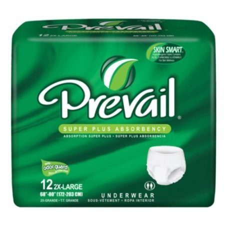 Prevail Extra Underwear 2X-Large Up to 80' - Case of 48 (4 Packs of 12) PV-517