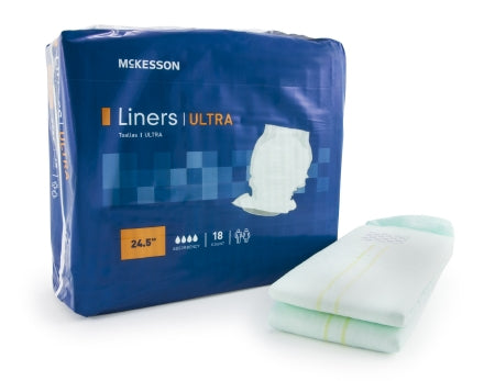 MCK Brand 62813100 Incontinence Liner Mckesson 24.5 Inch Ultra Absorbency Ult...
