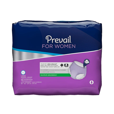 Prevail for Women Moderate Absorbency Adult Underwear PWC-513/1 Large Case of 72, Lavender