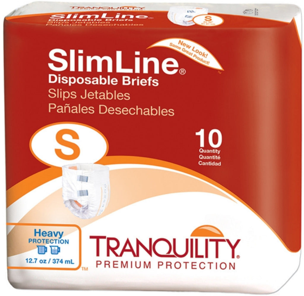 Tranquility Slimline Disposable Briefs - Small - Case of 100